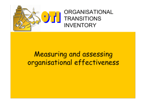 Measuring and assessing organisational effectiveness ORGANISATIONAL TRANSITIONS
