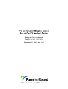 The Community Hospital Group, Inc. d/b/a JFK Medical Center Financial Statements and