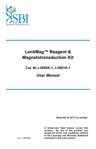 LentiMag™ Reagent &amp; Magnetotransduction Kit  User Manual