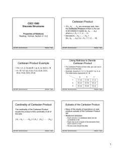 Cartesian Product CSCI 1900 Discrete Structures