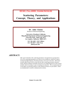 Scattering  Parameters: Concept,  Theory,  and  Applications