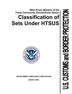 Classification of Sets Under HTSUS  What Every Member of the