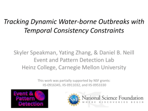 Tracking Dynamic Water-borne Outbreaks with Temporal Consistency Constraints