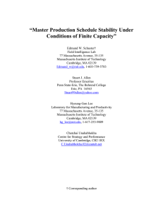 “Master Production Schedule Stability Under Conditions of Finite Capacity”