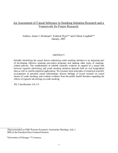 An Assessment of Causal Inference in Smoking Initiation Research and... Framework for Future Research