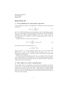 Homework 02 1. Cross-validation for polynomial regression