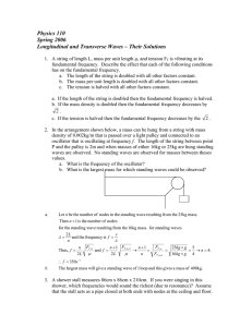 Physics 110 Spring 2006 Longitudinal and Transverse Waves – Their Solutions