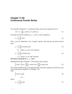 Chapter 11.02 Continuous Fourier Series ∑
