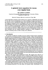 general wave equation for waves A over rippled beds T.