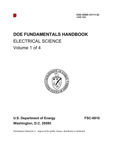 DOE FUNDAMENTALS HANDBOOK ELECTRICAL SCIENCE Volume 1 of 4 U.S. Department of Energy