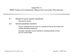 RMS Values of Commonly Observed Converter Waveforms Appendix A A.1