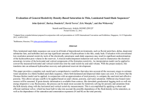 Evaluation of General Resistivity Density-Based Saturation in Thin, Laminated Sand-Shale...  Search and Discovery Article #41042 (2012)* John Quirein