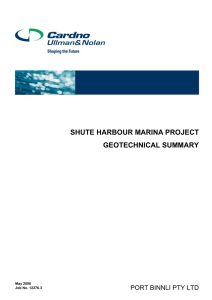 SHUTE HARBOUR MARINA PROJECT GEOTECHNICAL SUMMARY PORT BINNLI PTY LTD