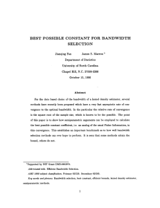 BEST POSSIBLE CONSTANT FOR BANDWIDTH SELECTION