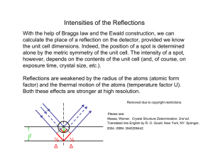 Intensities of the Reflections