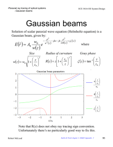 Gaussian beams   w e