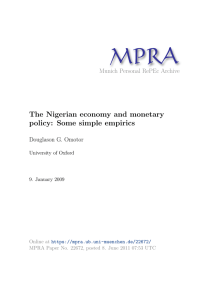 MPRA The Nigerian economy and monetary policy: Some simple empirics