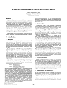 Multiresolution Feature Extraction for Unstructured Meshes Abstract Andreas Hubeli, Markus Gross