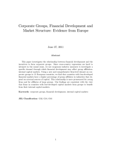 Corporate Groups, Financial Development and Market Structure: Evidence from Europe