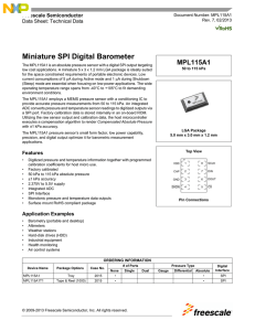 Miniature SPI Digital Barometer MPL115A1 Freescale Semiconductor Data Sheet: Technical Data