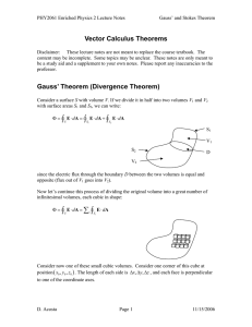 Vector Calculus Theorems