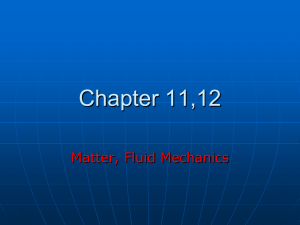 Chapter 11,12 Matter, Fluid Mechanics