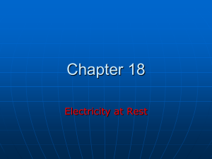 Chapter 18 Electricity at Rest