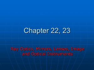 Chapter 22, 23 Ray Optics, Mirrors, Lenses, Image and Optical Instruments