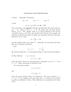 Conventions and Useful Formulae