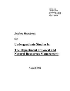 Undergraduate Studies in The Department of Forest and Natural Resources Management