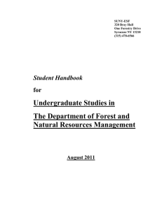 Undergraduate Studies in The Department of Forest and Natural Resources Management