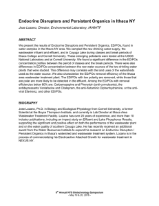 Endocrine Disruptors and Persistent Organics in Ithaca NY  ABSTRACT