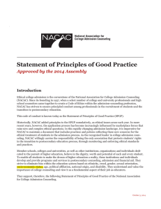 Statement of Principles of Good Practice Approved by the 2014 Assembly Introduction