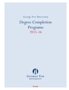 Degree Completion Programs  2015-16
