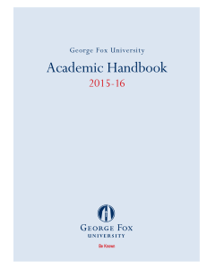 Academic Handbook  2015-16 George Fox University