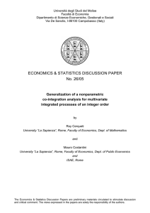 Università degli Studi del Molise Facoltà di Economia