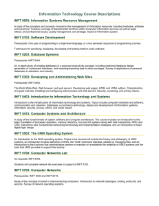 Information Technology Course Descriptions INFT 5053: Information Systems Resource Management