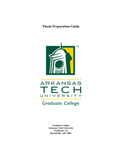 Thesis Preparation Guide  Graduate College Arkansas Tech University