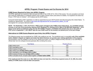 APPEL Program: Praxis Exams and Cut Scores for 2014