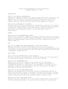 Spring 2009 Supplemental Course Descriptions (updated February 3, 2009)  ANTHROPOLOGY
