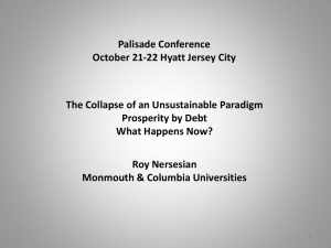 Palisade Conference October 21-22 Hyatt Jersey City Prosperity by Debt