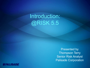 Introduction: @RISK 5.5 Presented by Thompson Terry