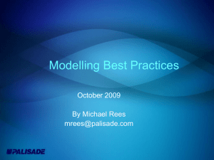 Modelling Best Practices October 2009 By Michael Rees