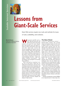 Lessons from Giant-Scale Services W Scalable Internet Services