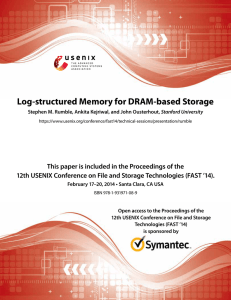 Log-structured Memory for DRAM-based Storage