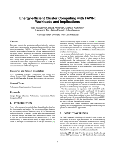 Energy-efficient Cluster Computing with FAWN: Workloads and Implications