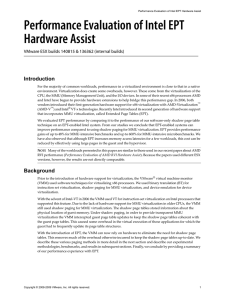 Performance Evaluation of Intel EPT Hardware Assist Introduction