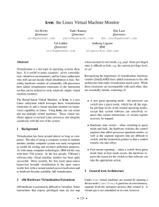 kvm : the Linux Virtual Machine Monitor Avi Kivity Yaniv Kamay