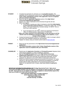 STUDENT: unclassified student The Parent Information column