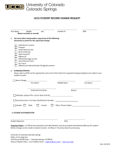 UCCS STUDENT RECORD CHANGE REQUEST